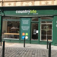 Outside  at Country Life Restaurant in Prague