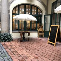 Outside  at Country Life Restaurant in Prague