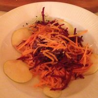 Apple, Carrot and Beetroot Salad with Ginger Lime Dressing and Cous Cous Stuffed Peppers (Vegan) at Matoni in Split