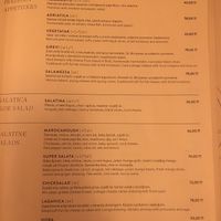 menu at Matoni in Split