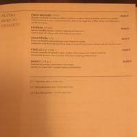 menu at Matoni in Split