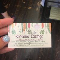Business card at Seasons' Eatings in Napoleon