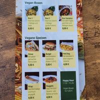 Menu at Loving Hut in Lueneburg