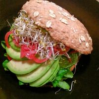 avocado burger at simpleRAW in Copenhagen