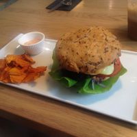 The burger! at simpleRAW in Copenhagen