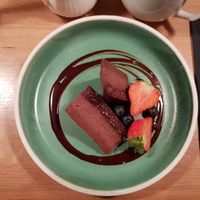 Triple chocolate cake at simpleRAW in Copenhagen