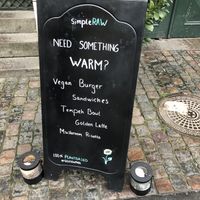 Nice sign outside at simpleRAW in Copenhagen