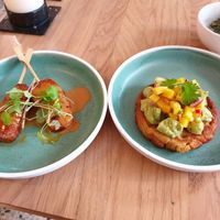 Tofu sticks and chickpea omelette at simpleRAW in Copenhagen
