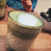 Matcha latte at simpleRAW in Copenhagen