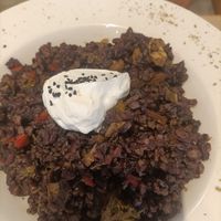 Arroz negro con verduras , heura y alioli at Fang i Aram in Menorca