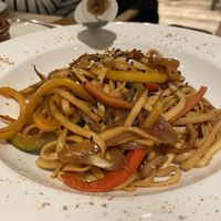 Tallarines con verduras y salsa de soja   at Fang i Aram in Menorca