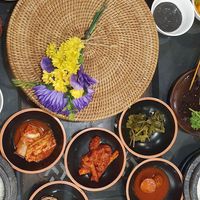 The set menu at SanChon Korean Temple Cooking - 산촌 사찰음식전문점 in Seoul