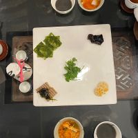 Appetizer and fermented drink  at SanChon Korean Temple Cooking - 산촌 사찰음식전문점 in Seoul