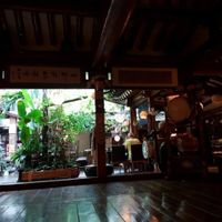 a view to the outdoor sitting area at SanChon Korean Temple Cooking - 산촌 사찰음식전문점 in Seoul