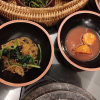 Spicy sweet potatoes and the japchae again at SanChon Korean Temple Cooking - 산촌 사찰음식전문점 in Seoul