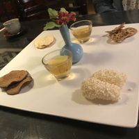 Four chips and tea for dessert... :/ at SanChon Korean Temple Cooking - 산촌 사찰음식전문점 in Seoul