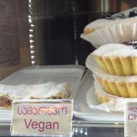 Vegan cakes at Luca Polare in Tbilisi