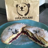 Cherry Tart! Yum! at Luca Polare in Tbilisi