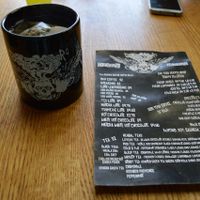 Drinks menu and mug at D-Beatstro. at D-Beatstro in Toronto