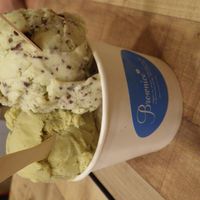 Triple scoop coconut, mint and pistachio ice cream at Brownice Italian Bistro in East Singapore