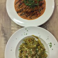 Vegan pesto pasta, vegan lasagne at Brownice Italian Bistro in East Singapore
