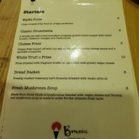 menu at Brownice Italian Bistro in East Singapore