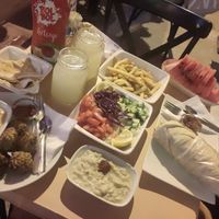Falafel wrap and falafel menu at Falafel Zone in Istanbul
