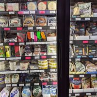 vegan cheese selection at Vegan Supply in Vancouver