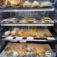 Baked goods case  at Vegan Supply in Vancouver