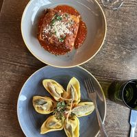 Vegan lasagna and ravioli fall special (butternut squash with orange and crispy sage)  at Civico 1845 in San Diego