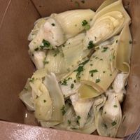 The artichoke salad lol… jarred/vacuum-sealed pre-prepared artichoke with a bit of parsley and a hint of lemon. Not worth $10.  at Civico 1845 in San Diego