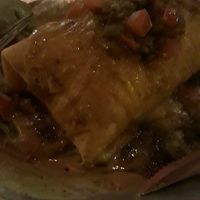 Chimichanga special. Ambiance is really dark so hard to get a photo at The Burrowing Owl in Colorado Springs