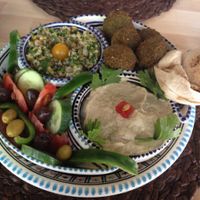 Falafel Platter at Ahimsa Vegan Restaurant and Club in Wroclaw