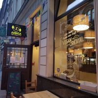 Outside at Ahimsa Vegan Restaurant and Club in Wroclaw