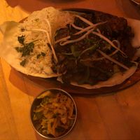 Vegetables with Soja and rice  at Ahimsa Vegan Restaurant and Club in Wroclaw