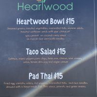 Good menu  at Heartwood by the Sea in Halifax