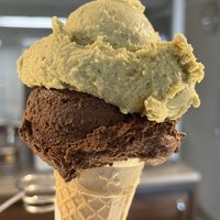 Chocolate and pistachio  at Zeno Gelato e Cioccolato in Verona