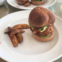 Chicken burger  at DevaDeva Cafe in Tokyo