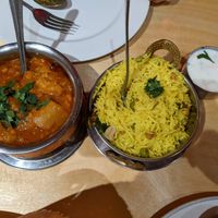 Aloo Ghobi curry and Lemon Rice at Sagar Vegan & Vegetarian Restaurant - Hammersmith in West London