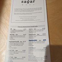 Menu at Sagar Vegan & Vegetarian Restaurant - Hammersmith in West London
