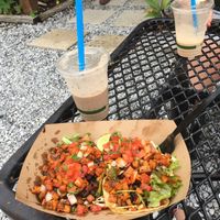 veggie tacos no white sauce  at Finn's Island Style Grub in Panama City Beach