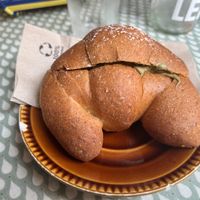 Pistachio croissant  at Fram Cafe in Bologna