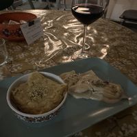 Truffle Ravioli + Leeks & Potatoes  at Fram Cafe in Bologna