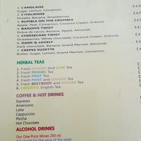 Crepes menu at KataKata in South West London