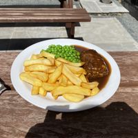 Nut roast, chips and peas  at The Chequers Inn in Wareside