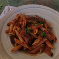 Tomato pasta with vegetables. It was very very delicious.  I didn't see an option for pizza with vegan cheese but there was pizza with vegetables. It didn't say if it was with chee at Basilico in Thessaloniki