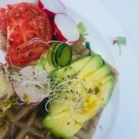 Gofry gryczane at Think Love Juices & Vegan Food in Warsaw