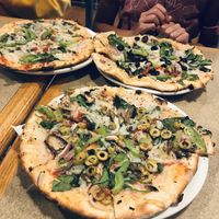 Extra small pizzas with vegan cheese—every bite devoured! at 575 Pizzeria in Amarillo