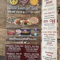 Menu  at Peace Love and Pizza - East Cobb in Marietta