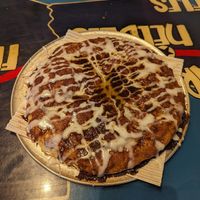 Vegan cinnamon roll pizza at Peace Love and Pizza - East Cobb in Marietta